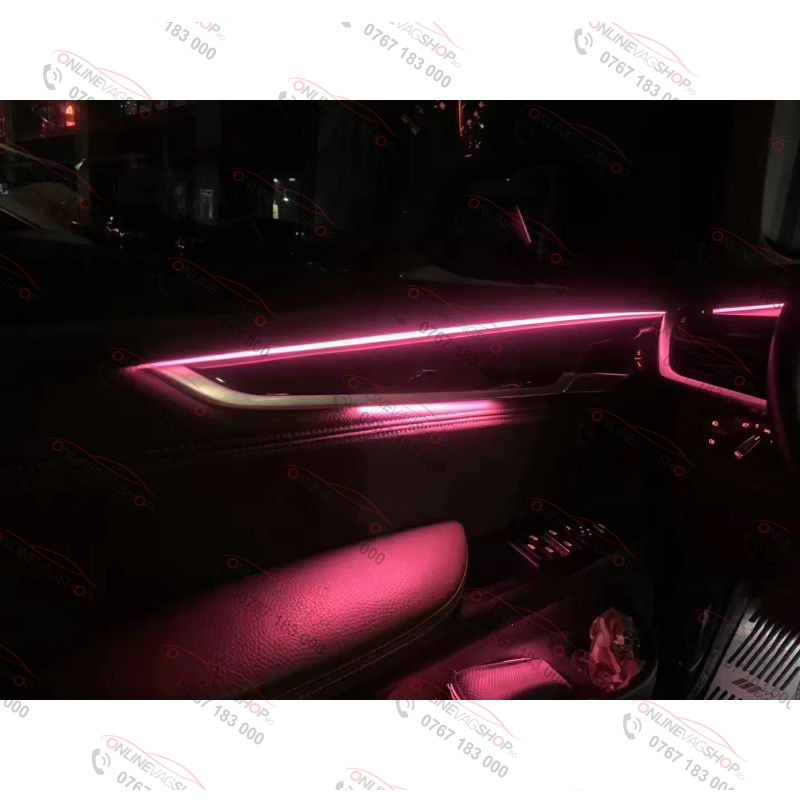 Lumina ambientala auto fir neon Led RGB cu 5 capete Aplicatie telefon